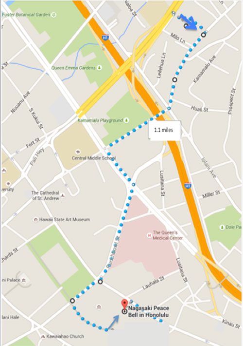 2016 Peace Walk route map