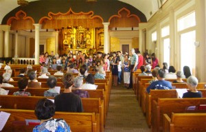 main temple during a combined service