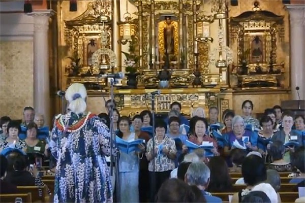 Choralfest 2012 part 1 video still - choir and altar at Betsuin