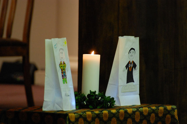 Candle and peace drawings