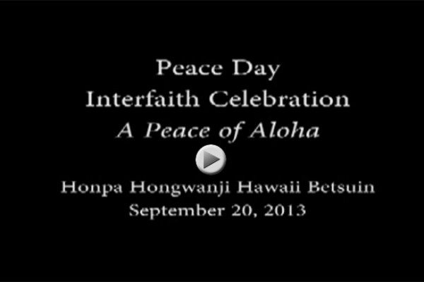 video capture with words, "Peace Day Interfaith Celebration: A Peace of Aloha"