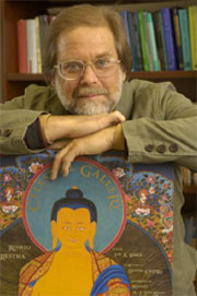 Dr. David Loy and an image of the Buddha