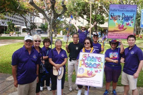 peace marchers prepare for the parade