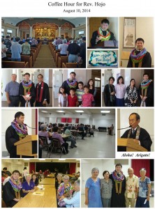 collage of images of Rev. Tomo Hojo's farewell coffee