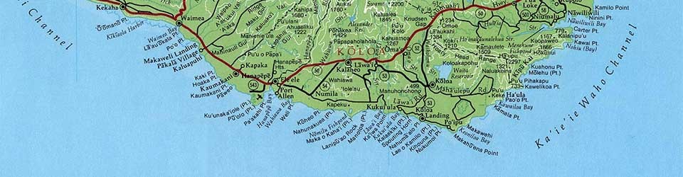 Kauai map excerpt