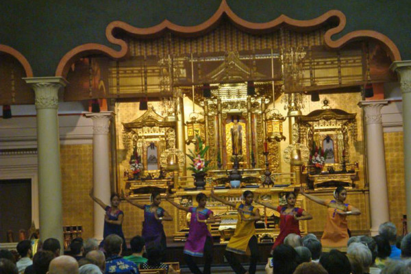 Indian dancers perform in the hondo