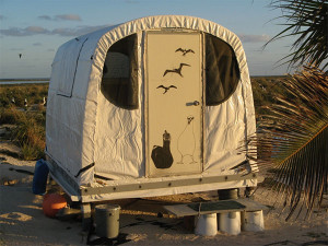 a tunnel shaped tent