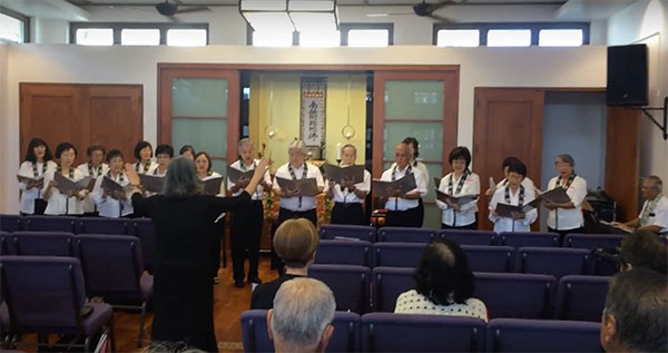 Choir sings “Touched by Kindness” at Kailua Hongwanji Mission