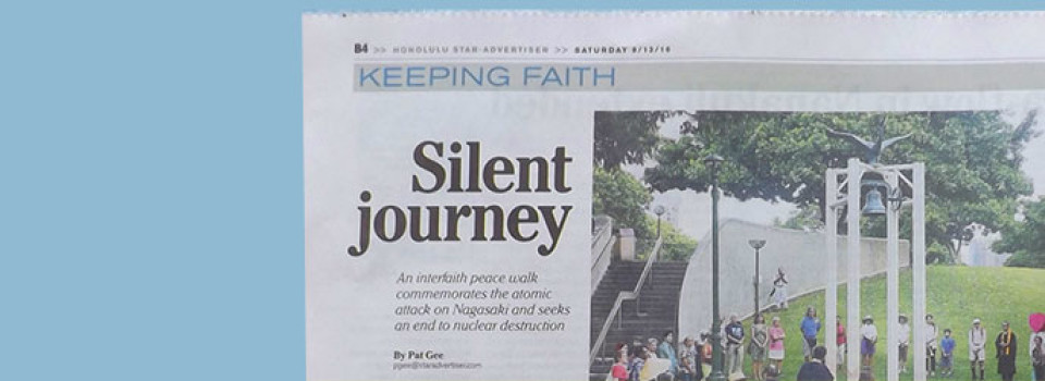partial image of newspaper article on the 2016 peace walk