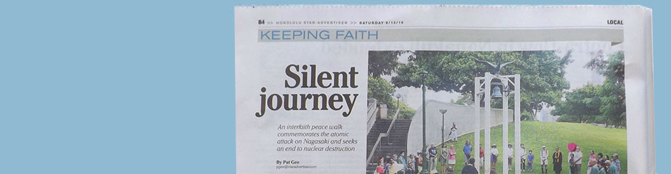 partial image of newspaper article on the 2016 peace walk