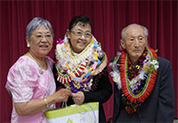Ruth Tokumi with Rev. and Mrs. Saito