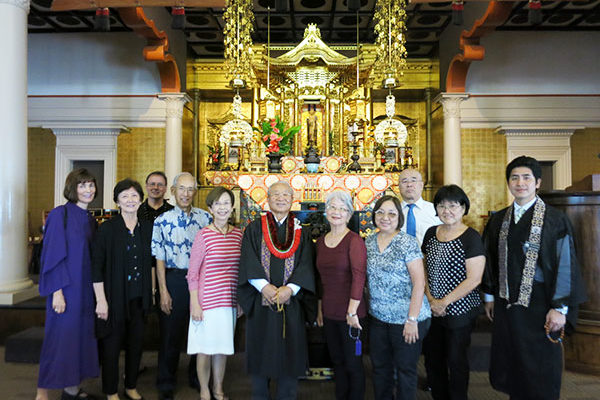 group with Rev. Kawaji before the altar