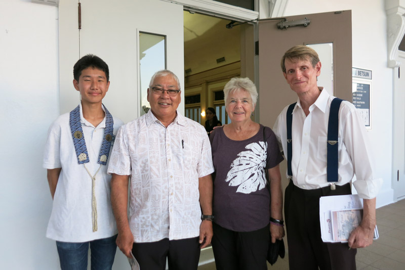 The Toyamas with PBA student and Rüdiger Rückmann before the Peace Day Interfaith Celebration 2017