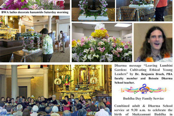 Hawaii Betsuin 2018 Buddha Day Service photo collage