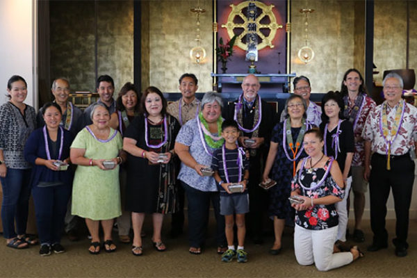 Group of Dharma School teachers and honorees in the Annex Temple