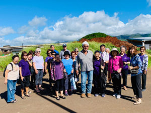 HUBWA field trip group at Kahauiki Village with general contractor Russell Yamamoto