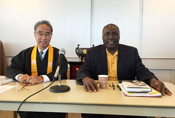 Bishop Matsumoto and Alphonso Braggs at January 2019 Talk Story
