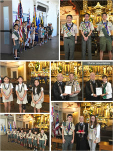 photo collage of a few photos from the Feb. 3, 2019 Scout Sunday Service