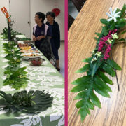 table greenery in the Social Hall after the Earth Day 2019 service