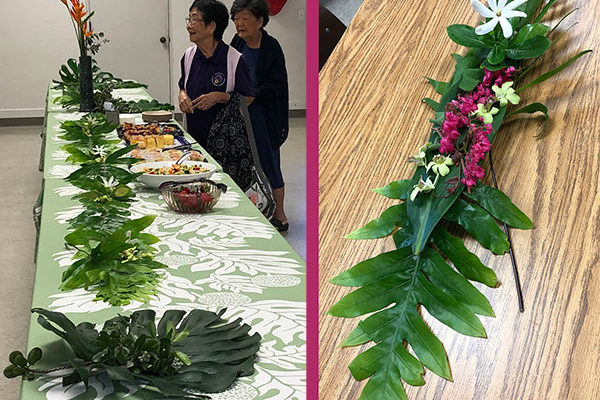 table greenery in the Social Hall after the Earth Day 2019 service