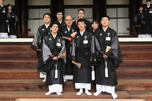 Rev. Joshin Kamuro (front left) and fellow Missionary Training program participants at Honzan in Kyoto in September 2019