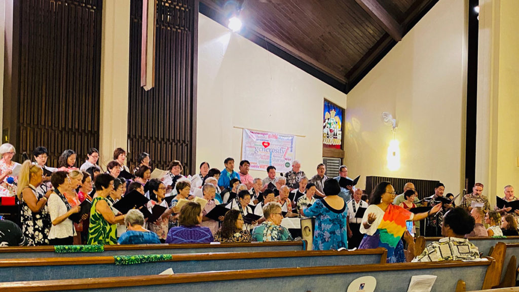 Combined choir at the 2019 Nuuanu Valley Interfaith Thanksgiving Service