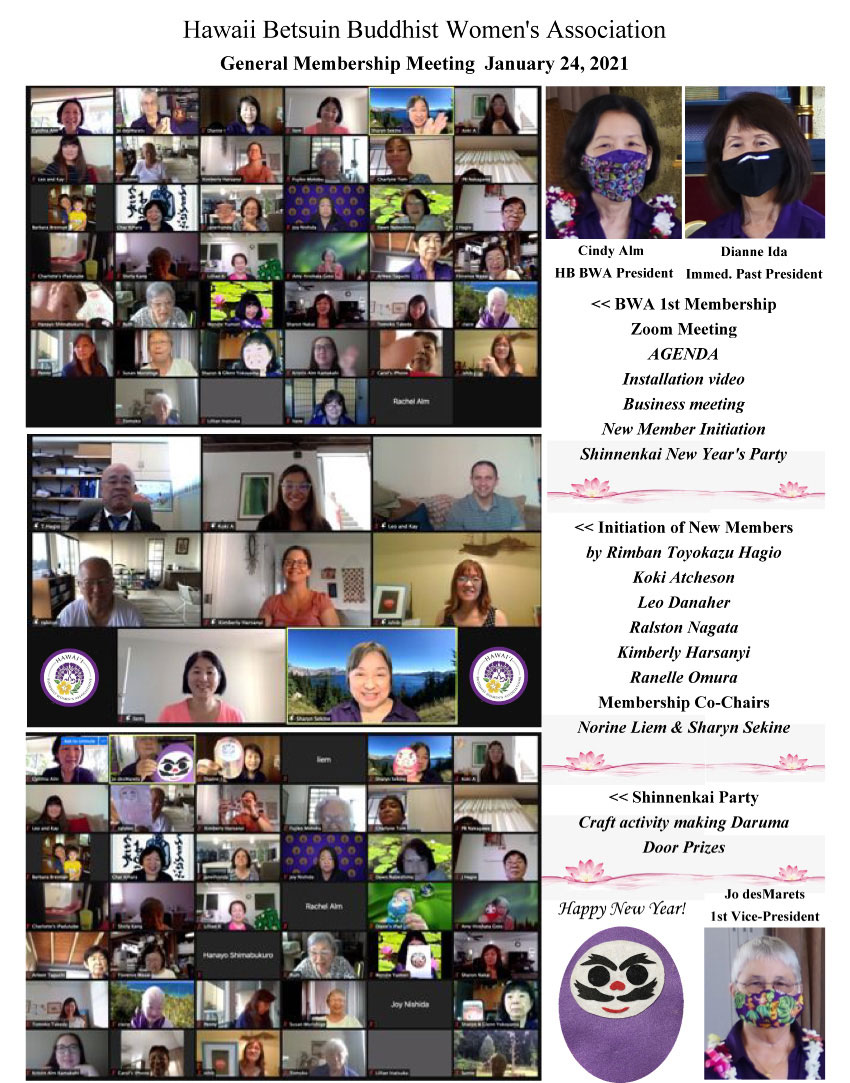 Hawaii Betsuin BWA General Membership meeting 1/24/2021 – Honpa ...
