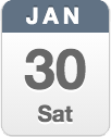 January 30 Saturday calendar icon