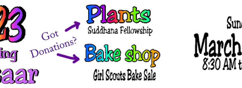 Bazaar 2023 - plants and bake sale item donations invited