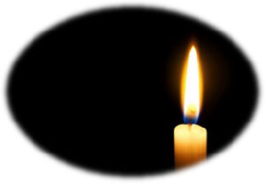 candle flame with black oval background