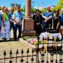 An inter-temple group at the 9/19/24 Bon Service at Mary Foster’s grave