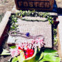 Mary Mikahala Foster grave with lei