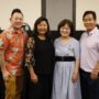 Aiden Aizumi (panelist), Debbie Kubota (organizer from Honpa Hongwanji), Marsha Aizumi (panelist), and Jon Matsuoka (organizer from Hawai‘i Betsuin) (Kagirinaki Ai to Jihi, 10/25/24)