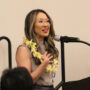 Haylin Dennison, founder of Spill the Tea Café, moderated the second panel discussion (Kagirinaki Ai to Jihi, 10/25/24)