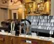 Making ribbons to display in the hondoDarren and Dennis at the audio/announcing booth (Bon Dance ’25, Fri.)