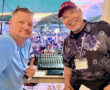 Darren and Dennis at the audio/announcing booth (Bon Dance ’25, Fri.)