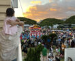 Dad’s got your back while surveying the festival from outside the Annex TempleScouts join in for a favorite dance (Bon Dance ’25, Sat.)